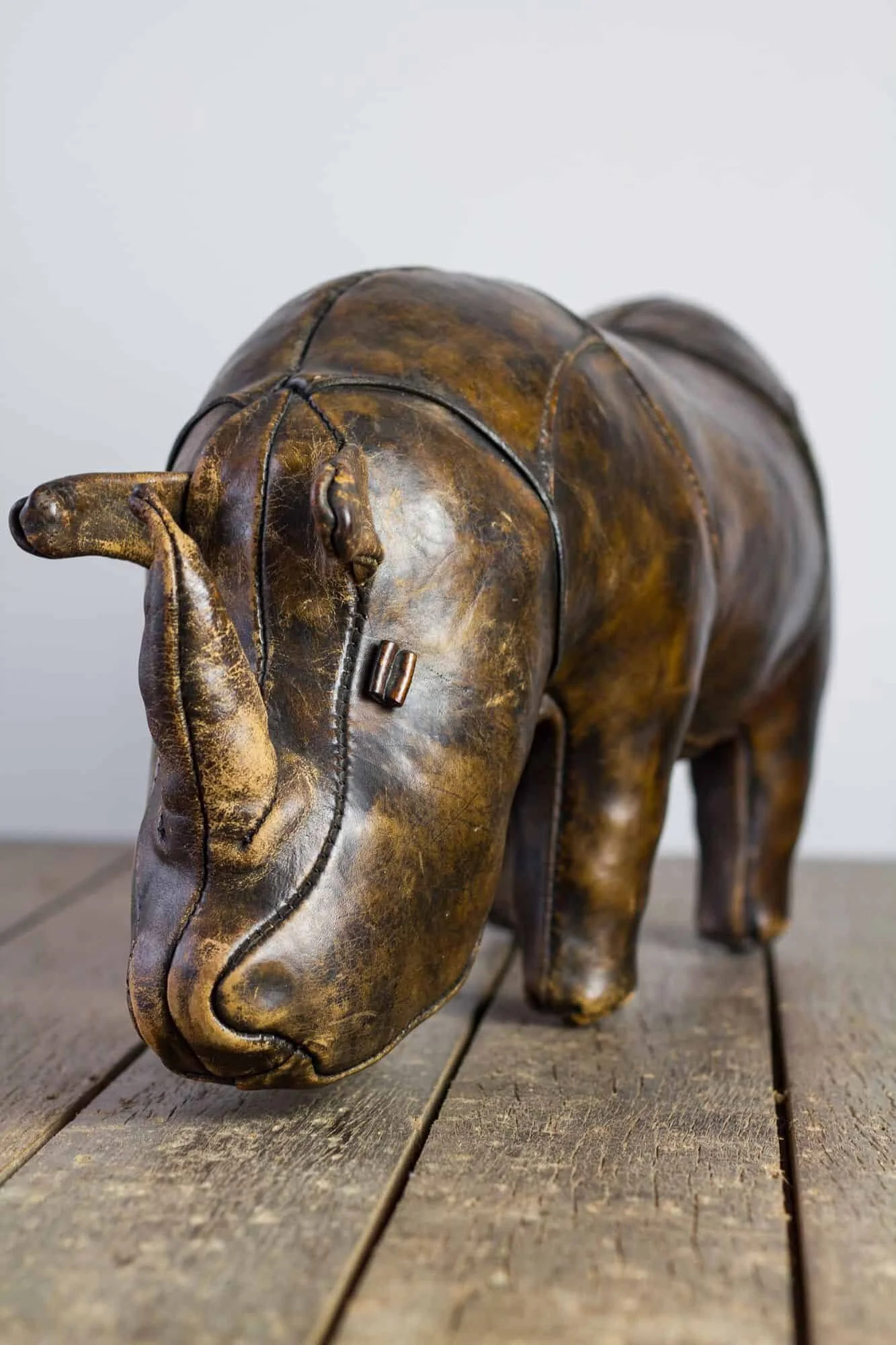 Antique Leather Omersa Rhino Footstool Antiques Workshop